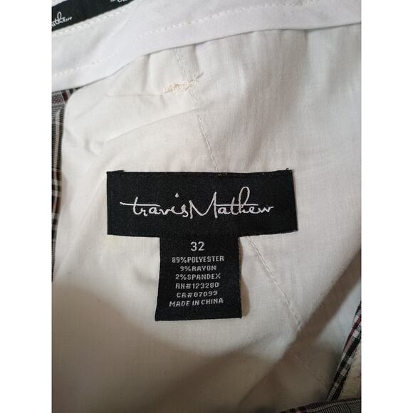 Travis Mathew Pants Mens 32 Plaid Casual Golf Leisure Performance Active Slacks - Picture 3 of 7